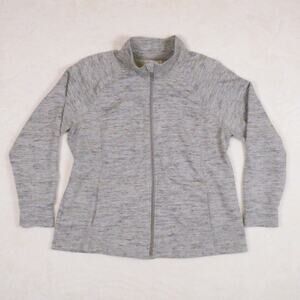 Danskin Now Stretch Zip Jacket Size XXL Grey Space Dyed Activewear Balletcore